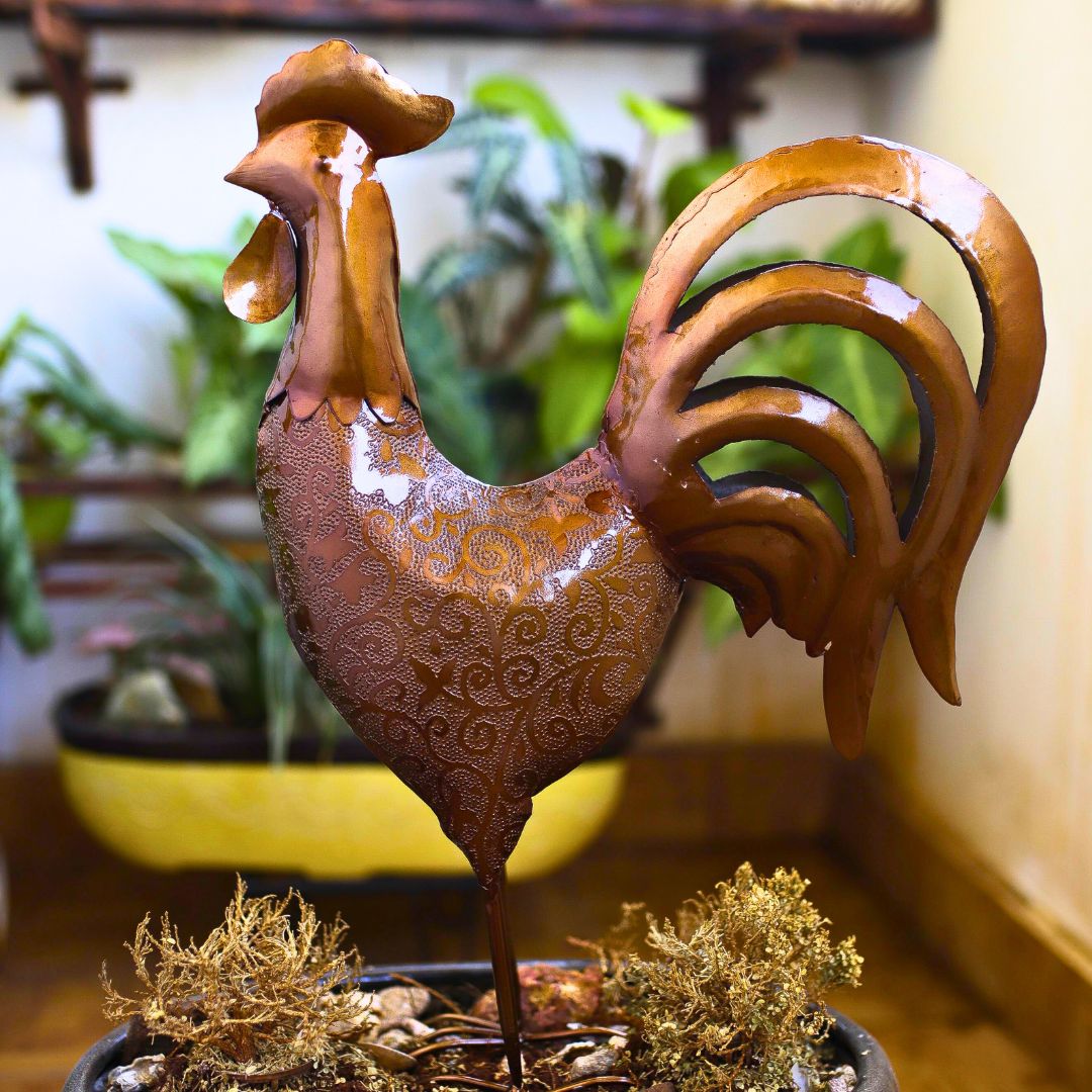Garden Roster The Engraved Bronze Rooster for your garden in long lasting metal ...